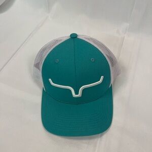 Kimes Ranch Teal and White Trucker Mesh Back Hat